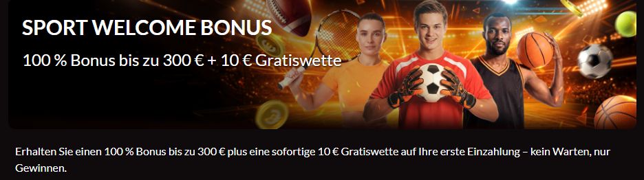 Die Willkommensbonus-Anzeige